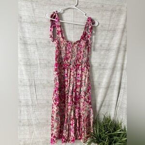 Floral Pink Dress(A182)